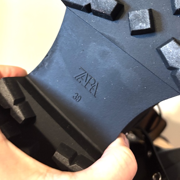 Zara Black Combat Moto Boots - Picture 11 of 12